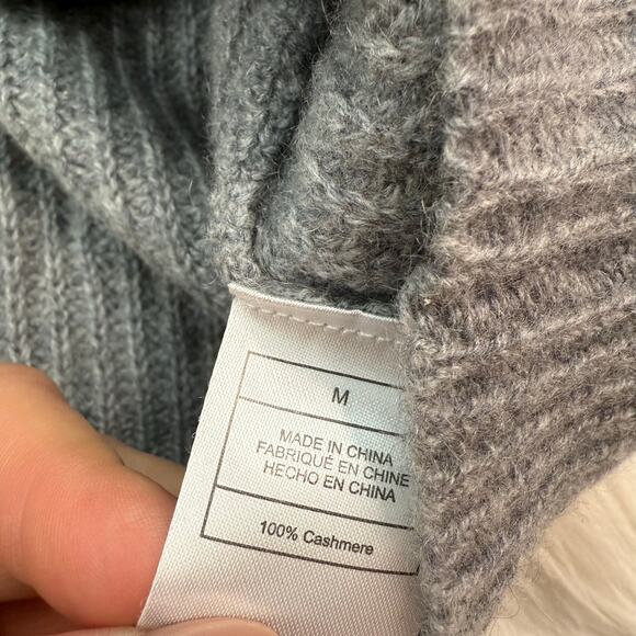 Maglione In Cashmere Quince – Girocollo Boxy, Grigio Medio, Taglia M